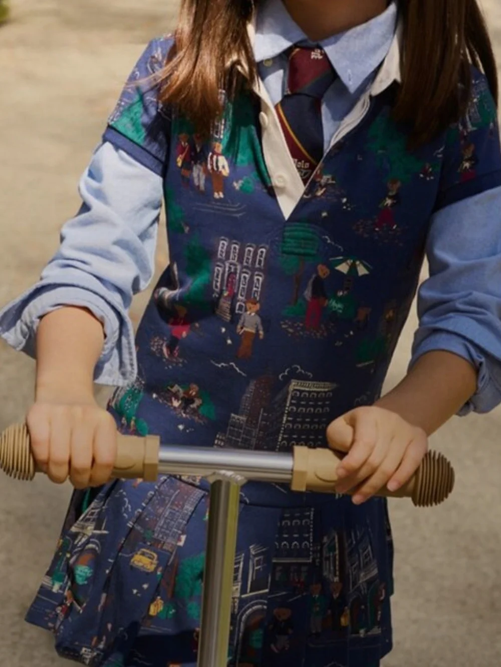 Polo by Ralph Lauren Navy City-Print Polo Dress for Kids